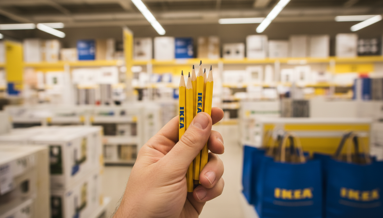 IKEA Bleistifte in der Hand