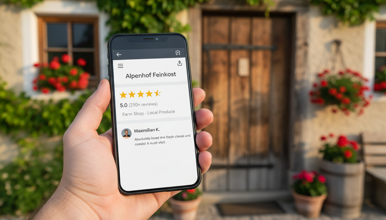 5-Sterne Google Bewertung auf Smartphone