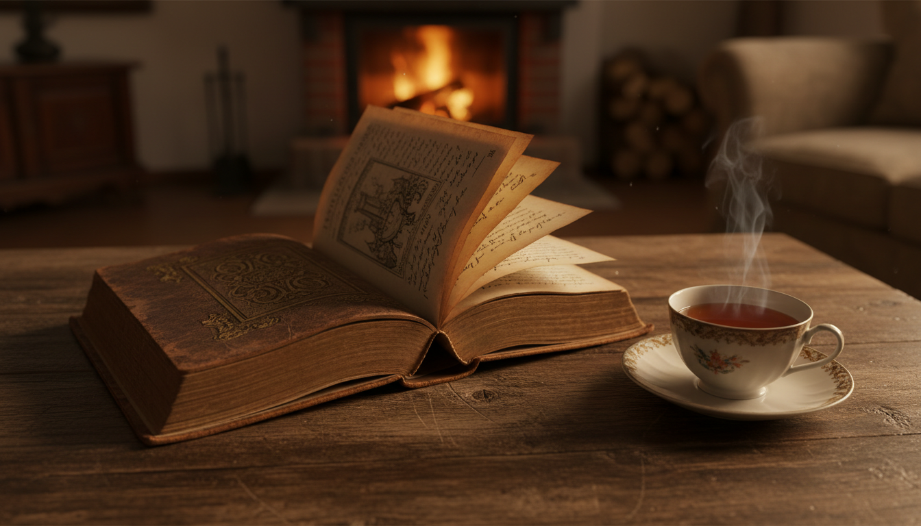 Altes Buch auf rustikalem Tisch